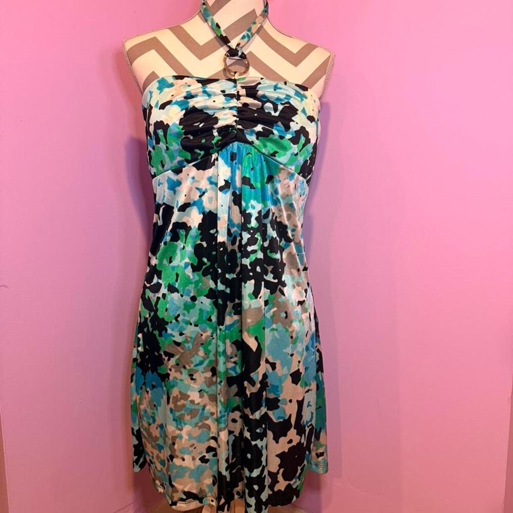 Grass collection strapless mini dress